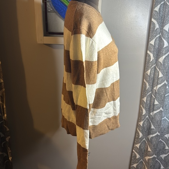 J Crew Factory NWT Striped Cotton/ Wool Blend Crew Neck Sweater SZ XL - Picture 5 of 7